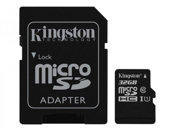 32GB microSD kaart + adapter UHS-I Class U1 / Class 10