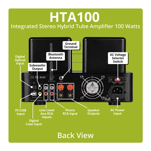 HTA100 Stereo hübriid lampvõimendi