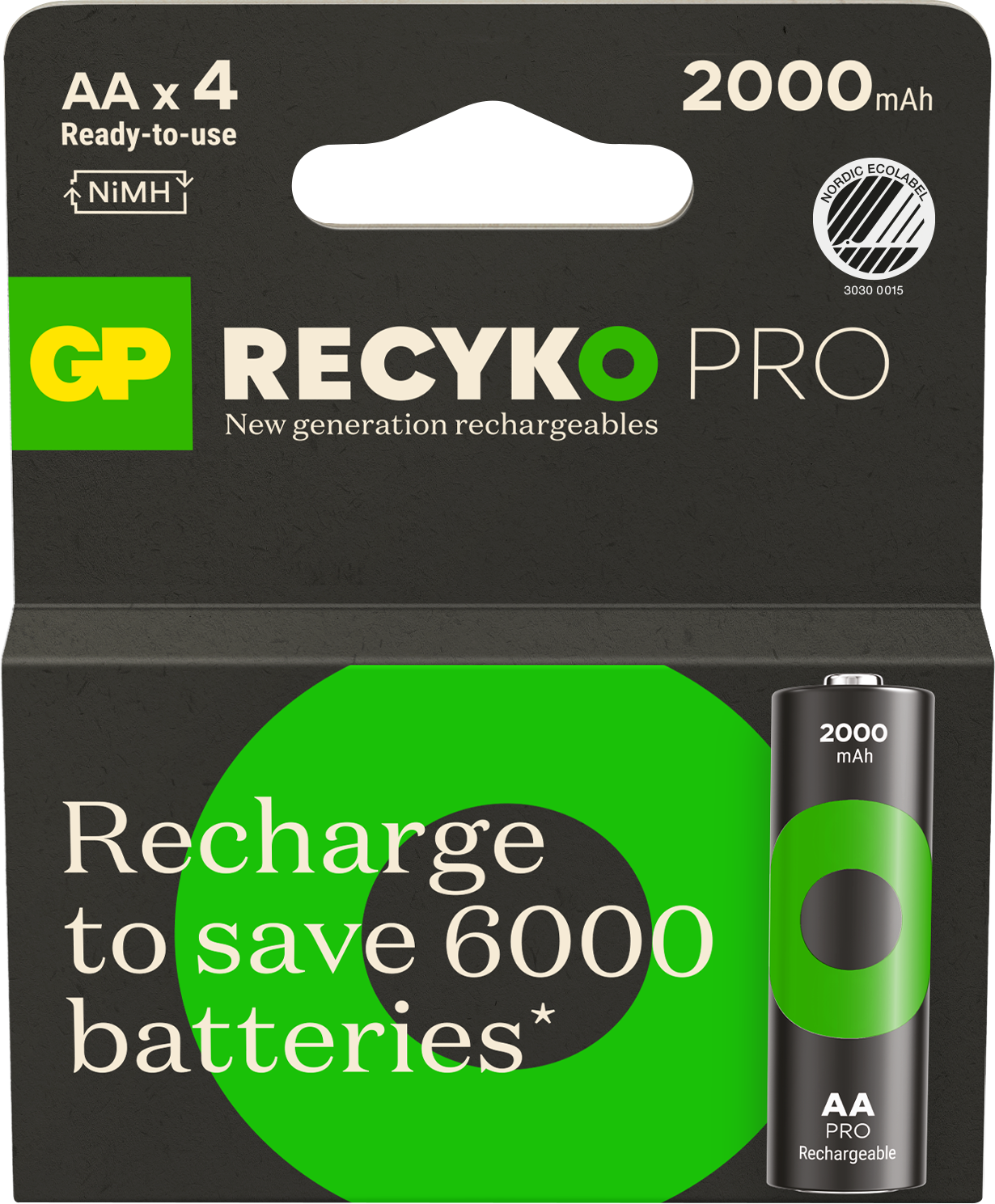 Recyko Pro AA akud 2000mAh
