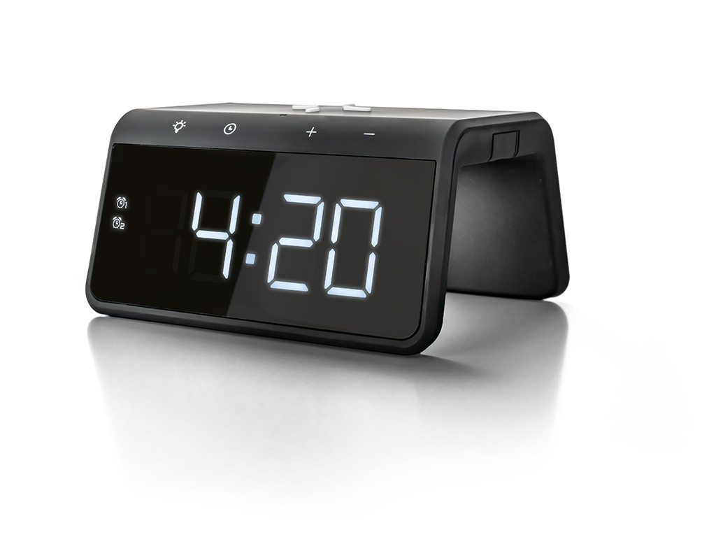 HCG019QI äratuskell-laadimisalus must