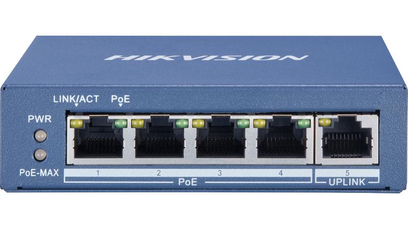 Hikvision PoE Switch 4 + 1 porti 1000Mbps