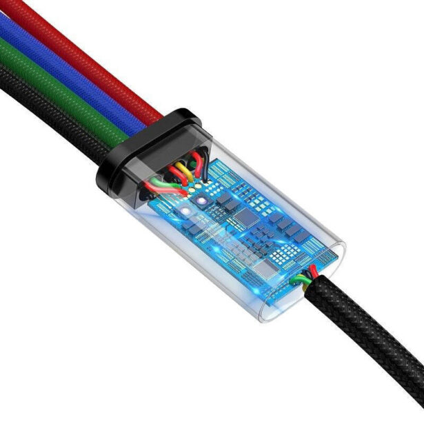 USB A - micro USB / 2x USB-C / Lightning kaabel