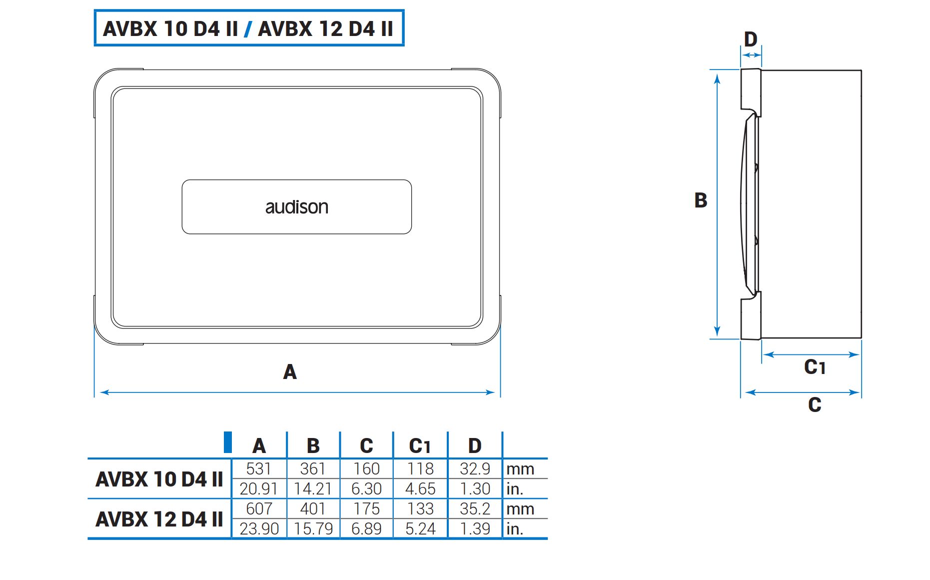 AVBX 10 D4 II bassikõlarikomplekt